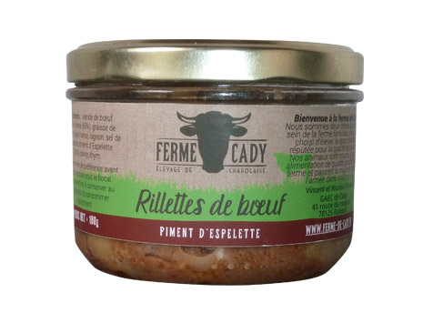 Rillette de bœuf Espelette Ferme de Cady