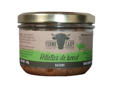 Rillette de bœuf Nature Ferme de Cady